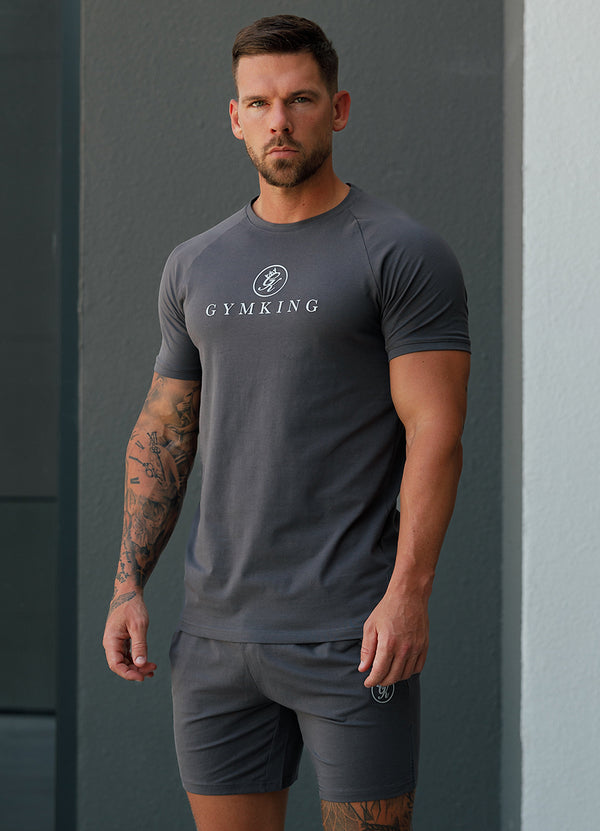 Gym King Pro Logo Jersey Tee Graphite