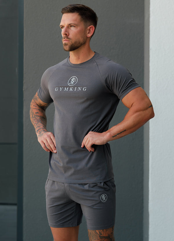 Gym King Pro Logo Jersey Tee Graphite