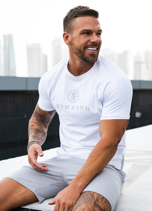 Gym King Pro Logo Jersey Tee White