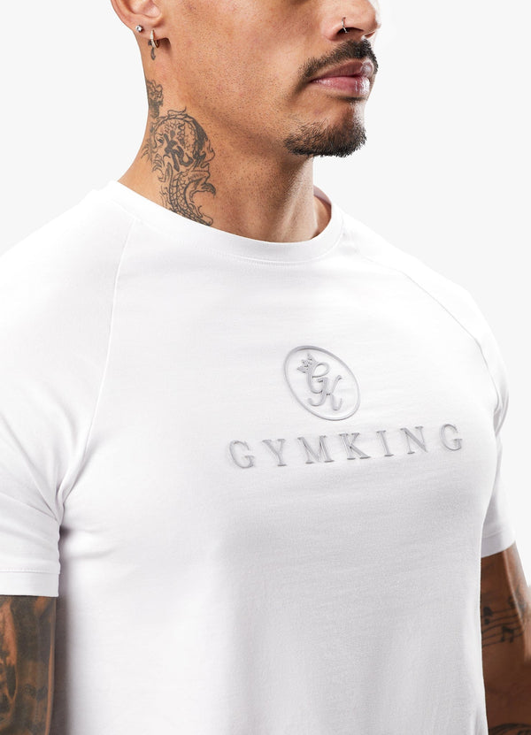 Gym King Pro Logo Jersey Tee White