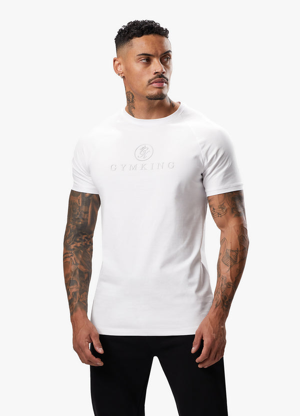 Gym King Pro Logo Jersey Tee White