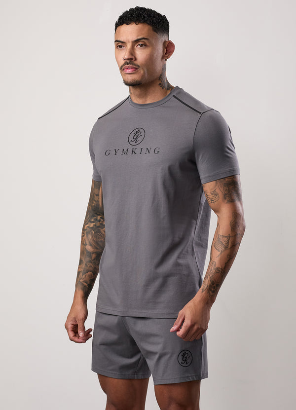 Gym King Pro Logo Tee V2 Fossil Grey