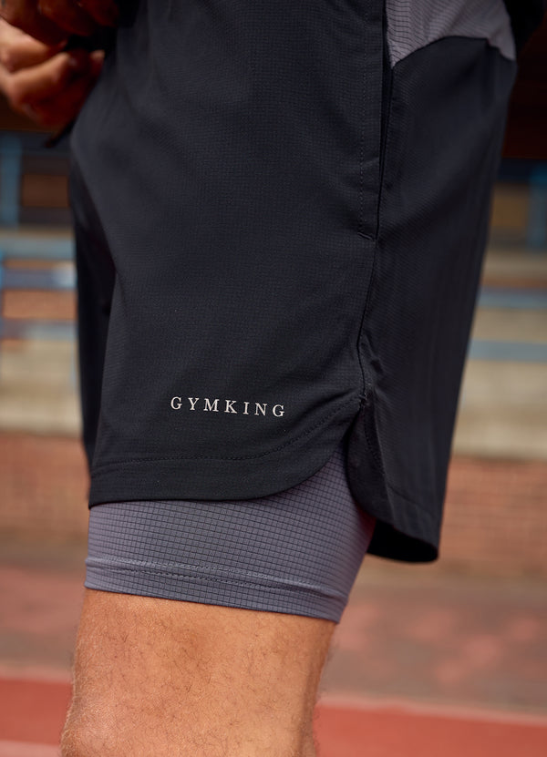 Gym King Progress 2-In-1 Short Black/Graphite