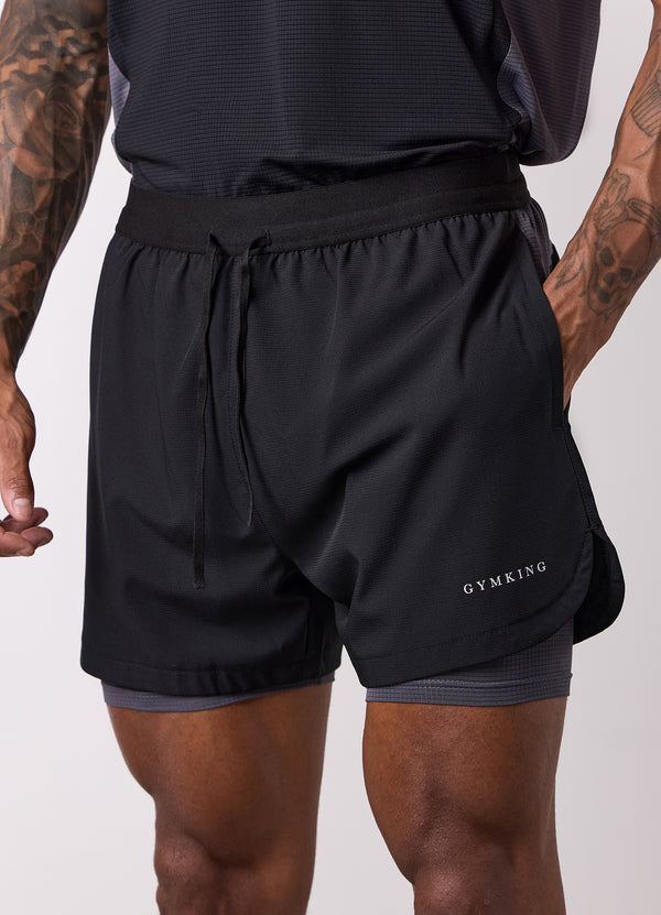 Gym King Progress 2-In-1 Short Black/Graphite