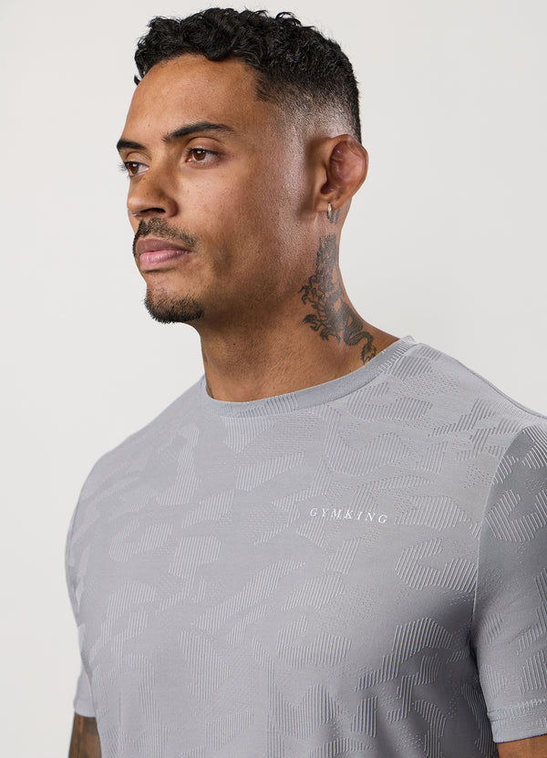 Gym King Progress Texture Tee Urban Grey