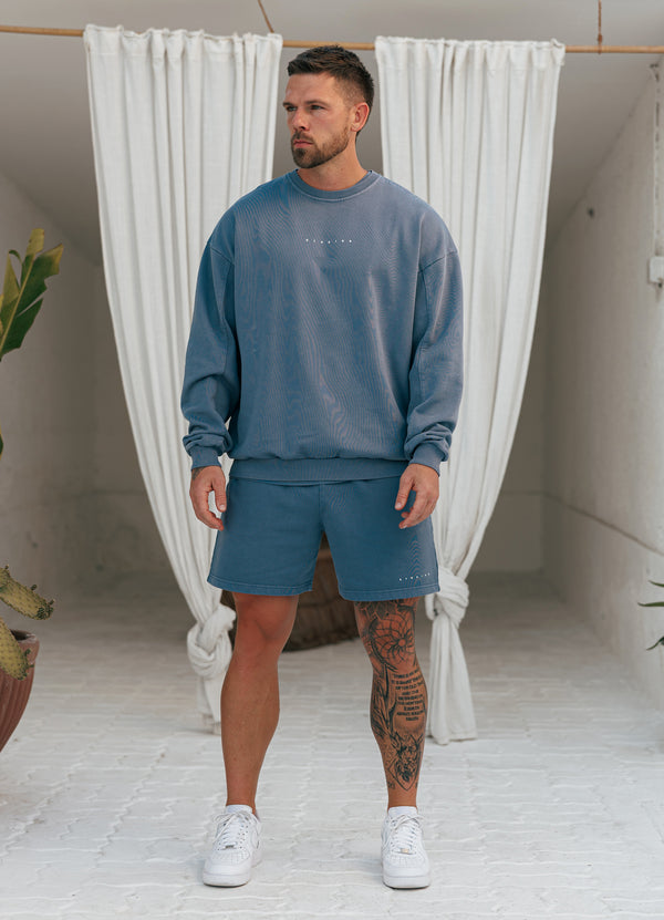 gym king Purpose Washed Crew Deep Indigo