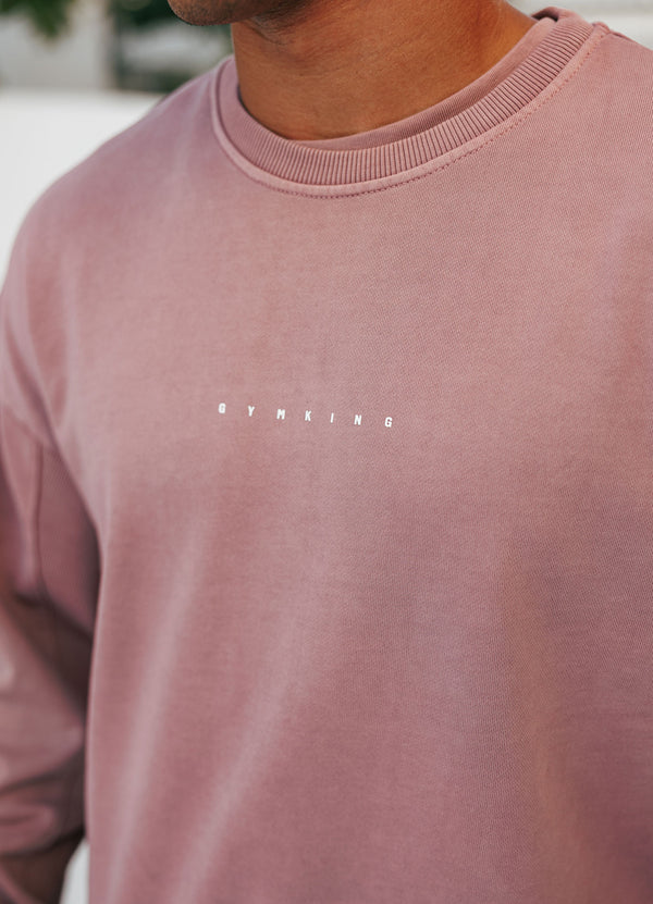 Gym King Purpose Washed Crew Dusky Mauve