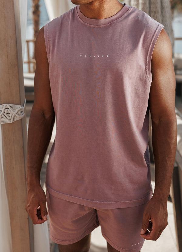 Gym King Purpose Washed Vest Dusky Mauve