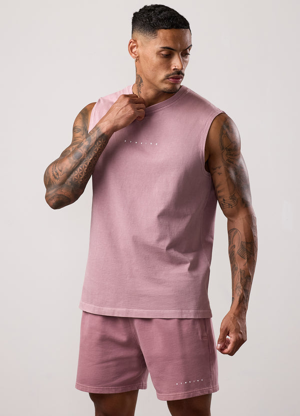 Gym King Purpose Washed Vest Dusky Mauve