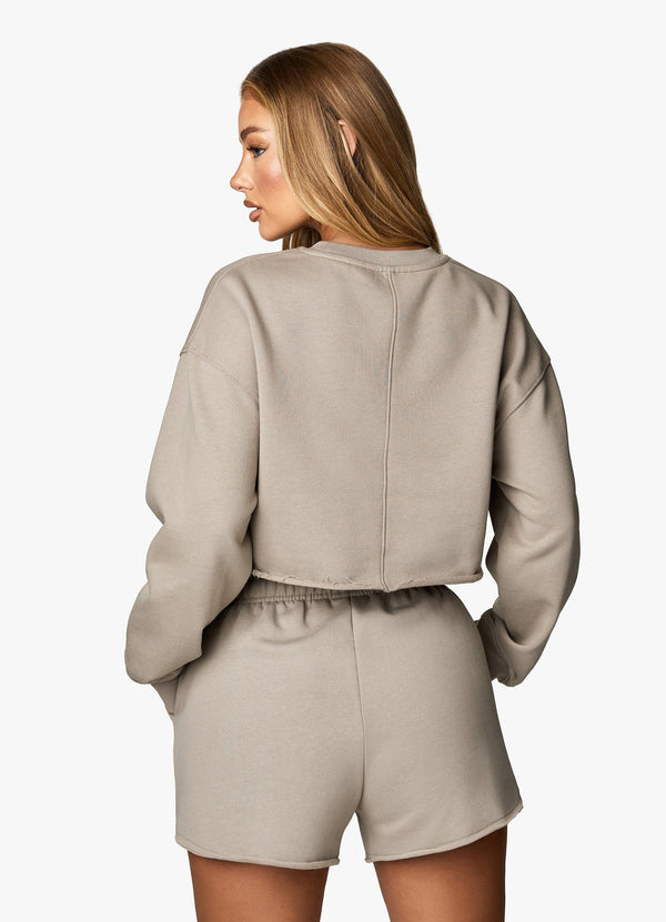 Gym King Radiance Crop Sweatshirt Mocha