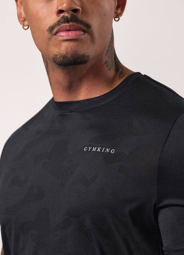 Gym King Relentless Camo Tee Black