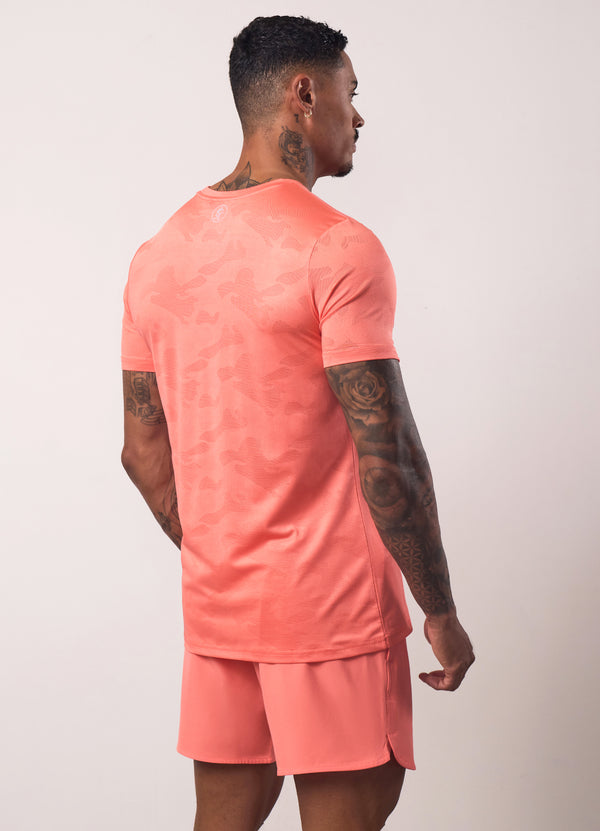 gym king Relentless Camo Tee Coral Punch