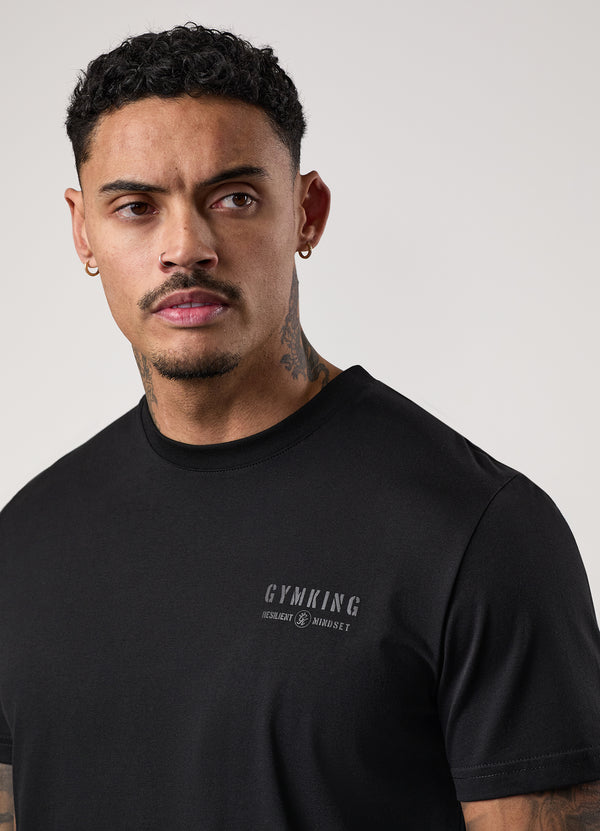 Gym King Resilient Mindset Tee Black