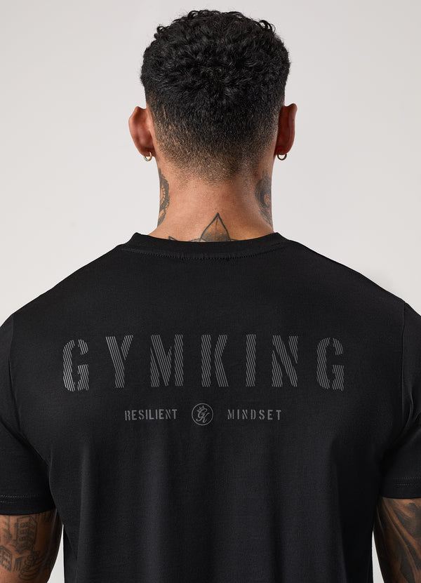 gym king Resilient Mindset Tee Black