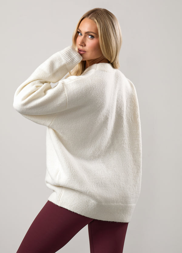 gym king Restore Knit Crew Cream/Fig