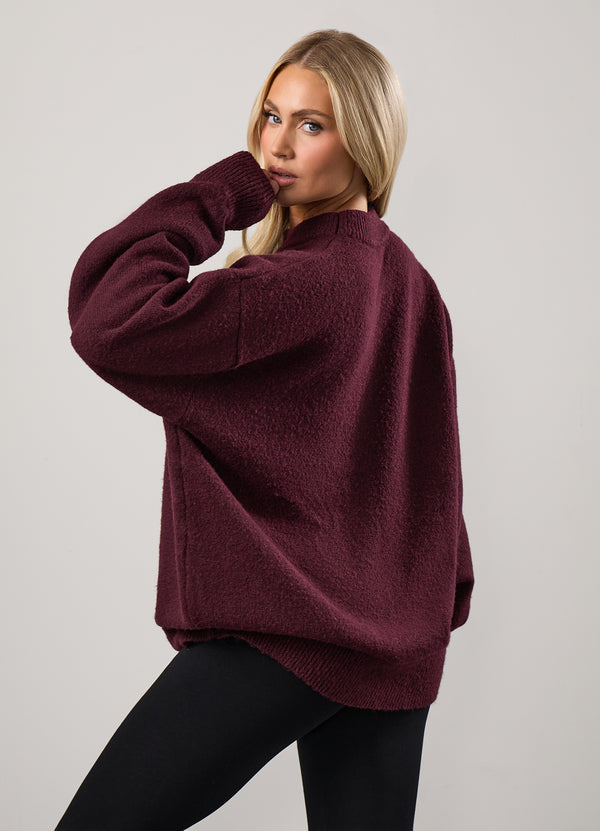 Gym King Restore Knit Crew Fig/Cream