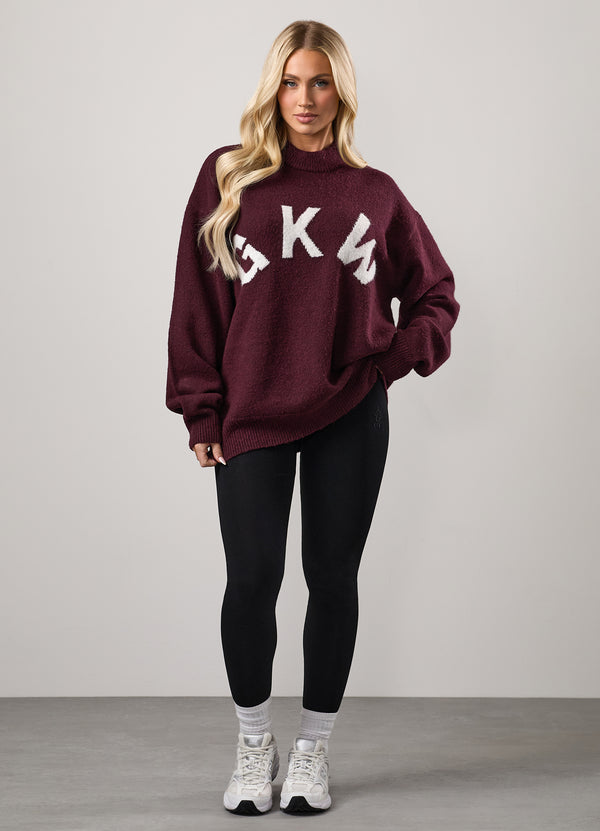 Gym King Restore Knit Crew Fig/Cream