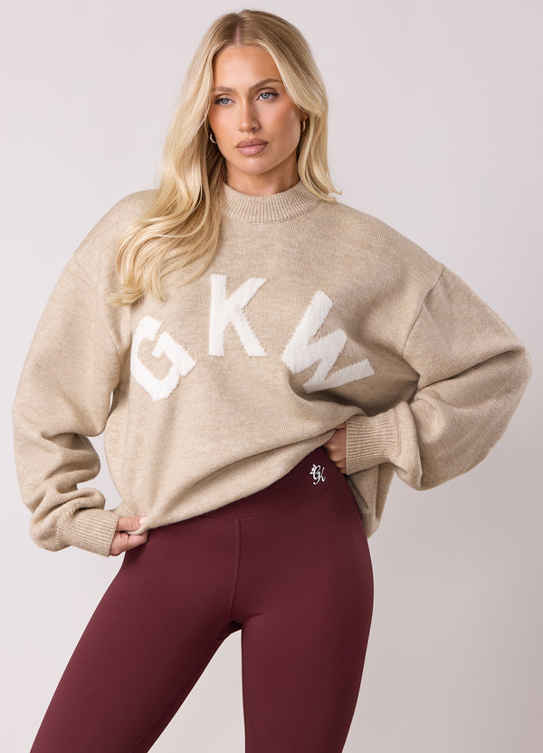 Gym King Restore Knit Crew Oatmeal Marl