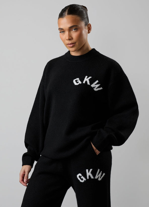Gym King Restore Knitted Crew Black