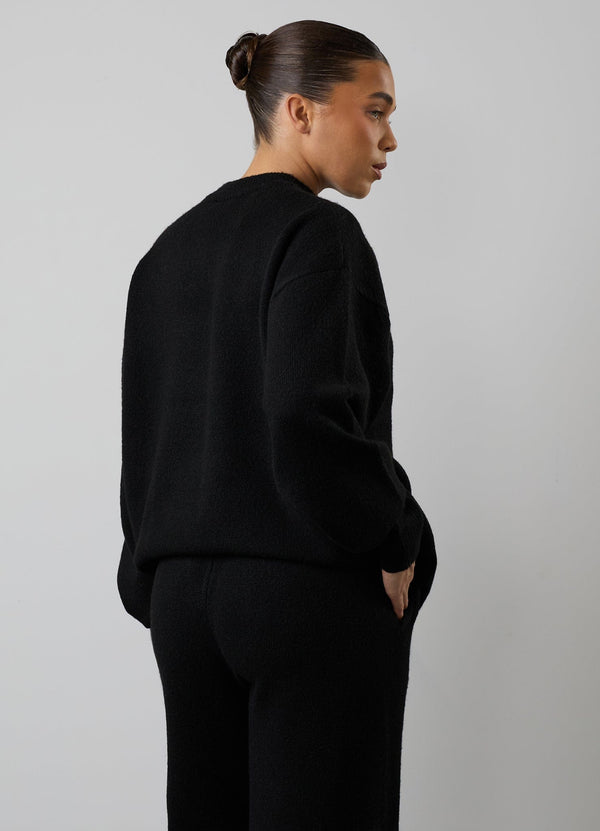 Gym King Restore Knitted Crew Black