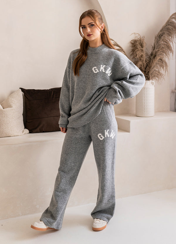 Gym King Restore Knitted Crew Grey Marl