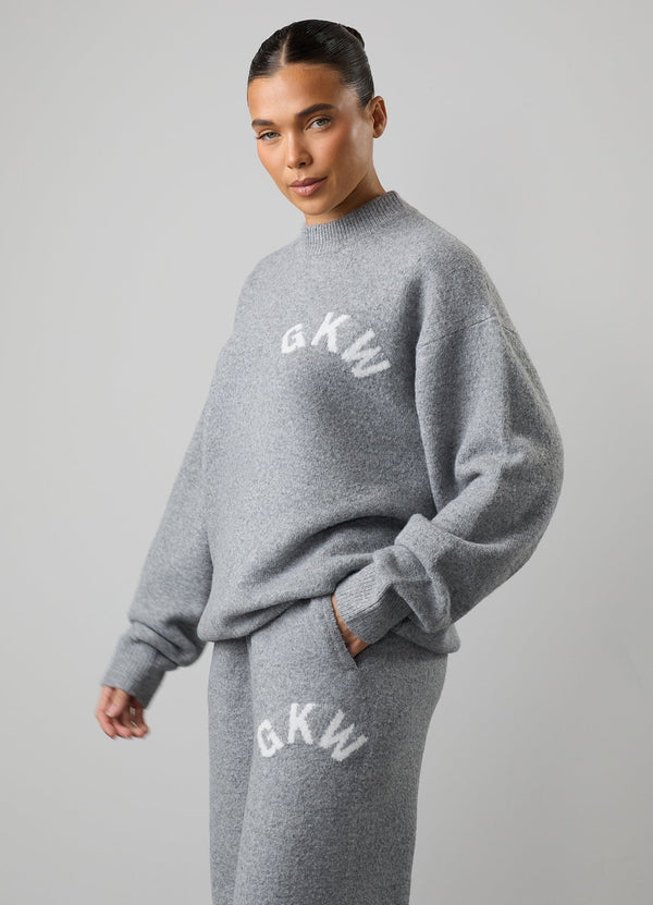 Gym King Restore Knitted Crew Grey Marl
