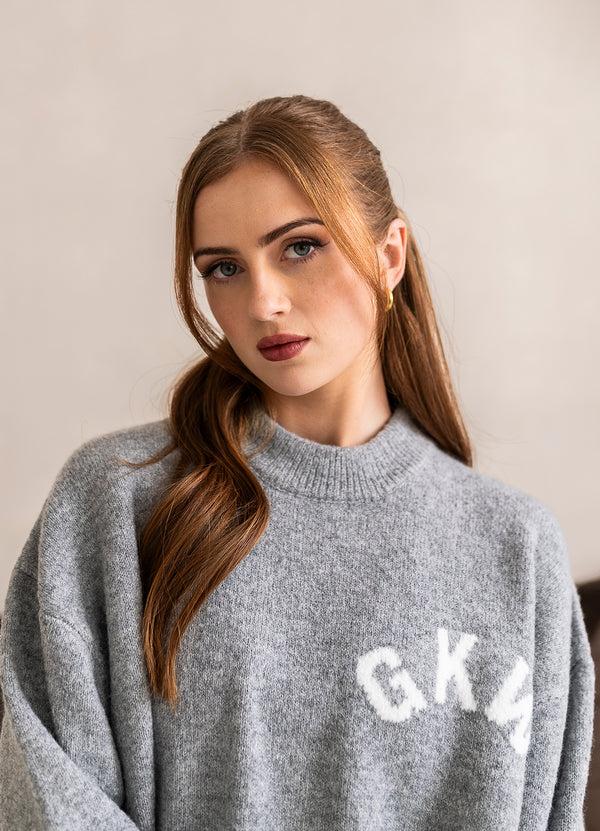 gym king Restore Knitted Crew Grey Marl