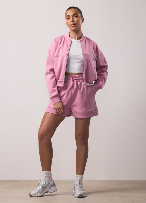 Gym King Retreat Cropped Bomber Dusky Rose