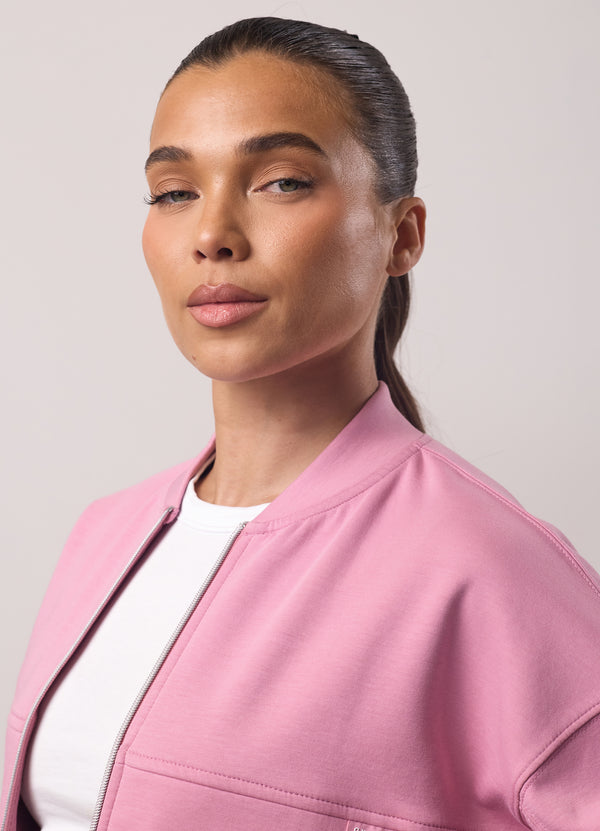 Gym King Retreat Cropped Bomber Dusky Rose