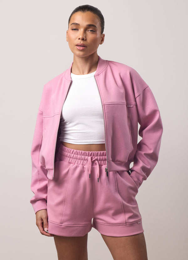 gym king Retreat Cropped Bomber Dusky Rose