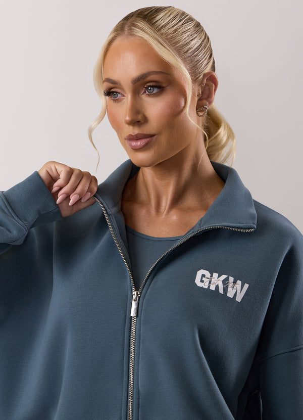 Gym King Revive Peached Full Zip Funnel Storm Blue