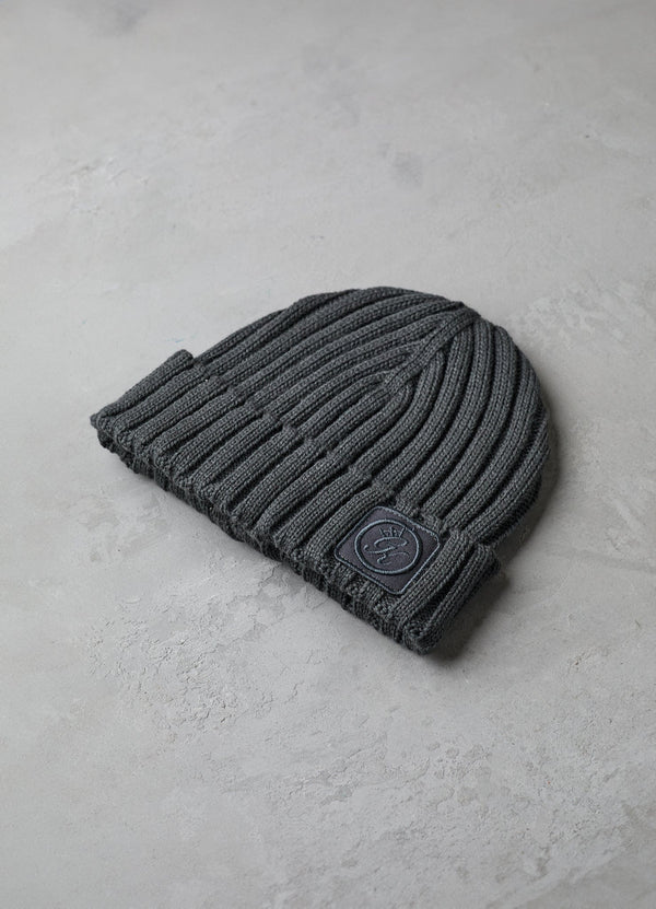 gym king Rib Knit Beanie Grey
