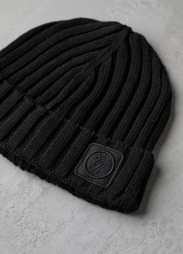 gym king Rib Knit Beanie Hat Black