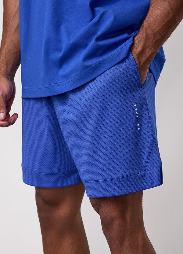 Gym King Rival Mesh Short Capri Blue