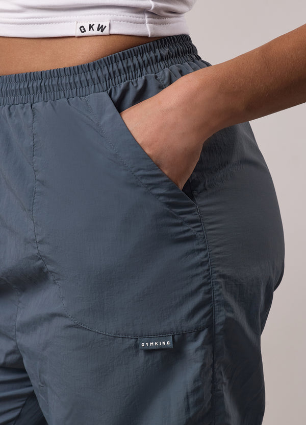 Gym King Ruched Woven Cargo Trouser Storm Blue