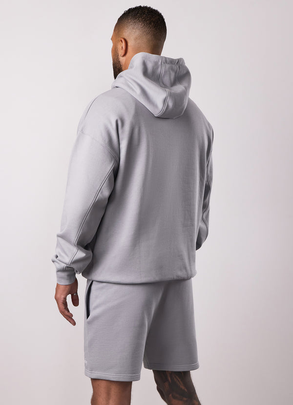 Gym King Script Relaxed Fit Hood Urban Grey