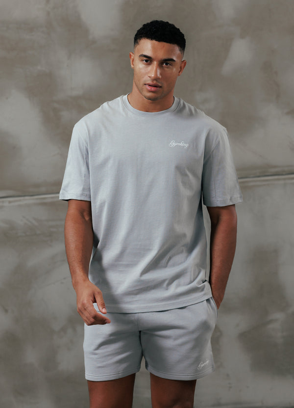 Gym King Script Relaxed Fit Tee Urban Grey