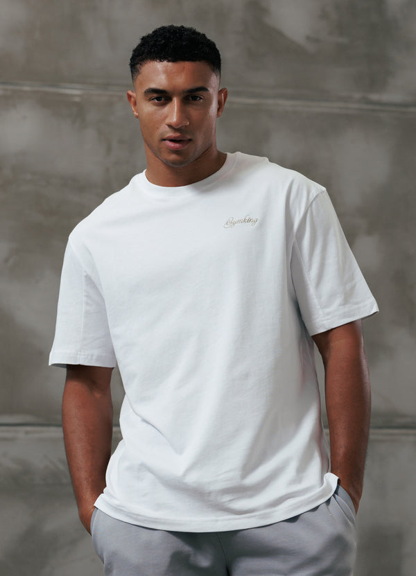 Gym King Script Relaxed Fit Tee White