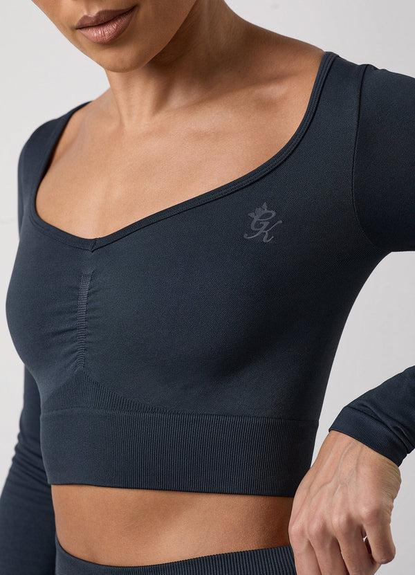 Gym King Sculpt Long Sleeve Tee Midnight Blue