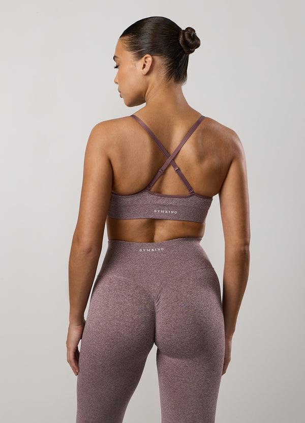 gym king Sculpt Marl Scrunch Bra Grape