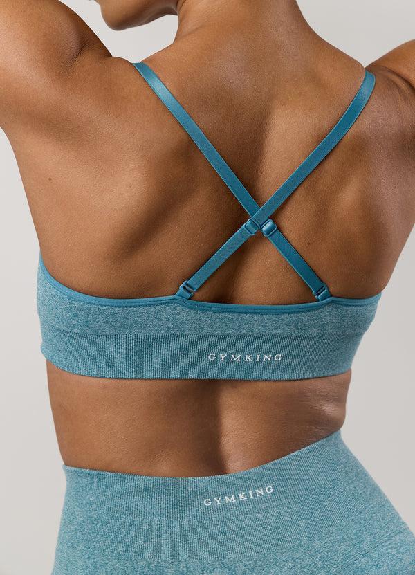 Gym King Sculpt Marl Scrunch Bra Sea Mist