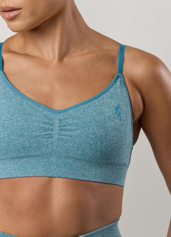 Gym King Sculpt Marl Scrunch Bra Sea Mist