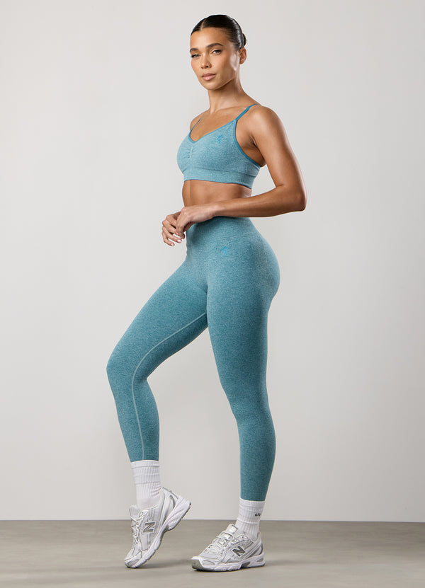 Gym King Sculpt Marl Scrunch Bra Sea Mist