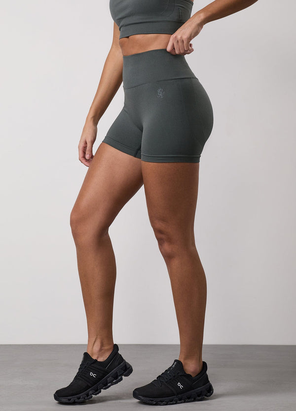 Gym King Sculpt Seamless 3" Short Green Smoke