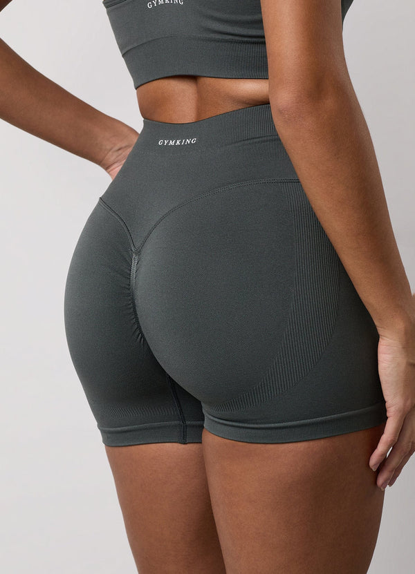gym king Sculpt Seamless 3" Short Green Smoke