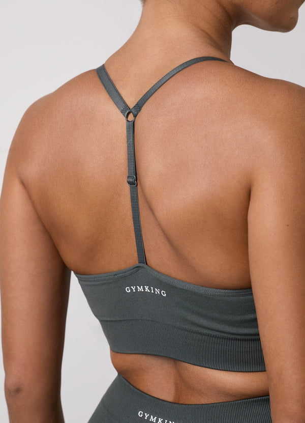 Gym King Sculpt Seamless Bra Green Smoke