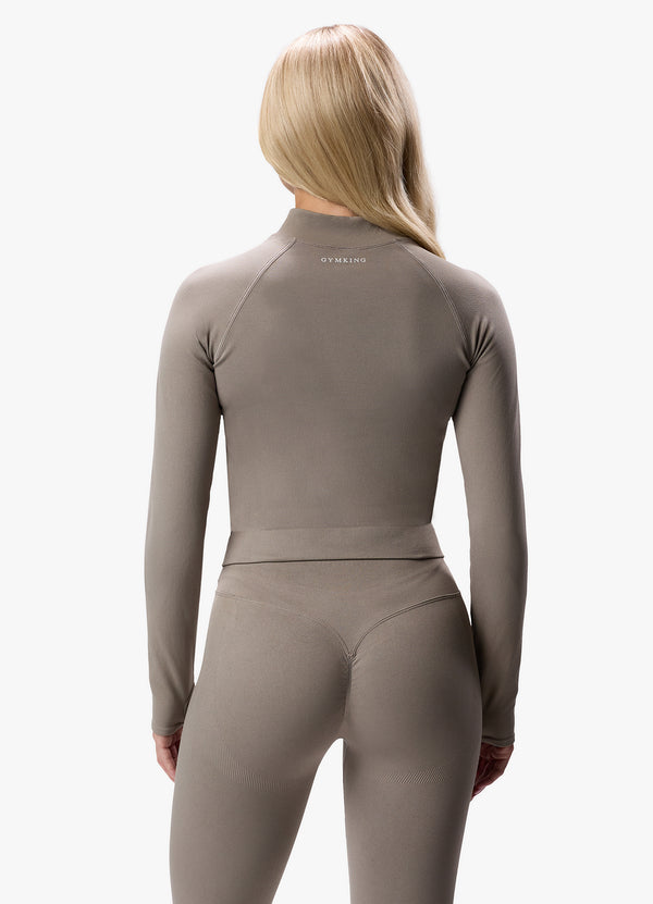 gym king Sculpt Seamless Full Zip Truffle