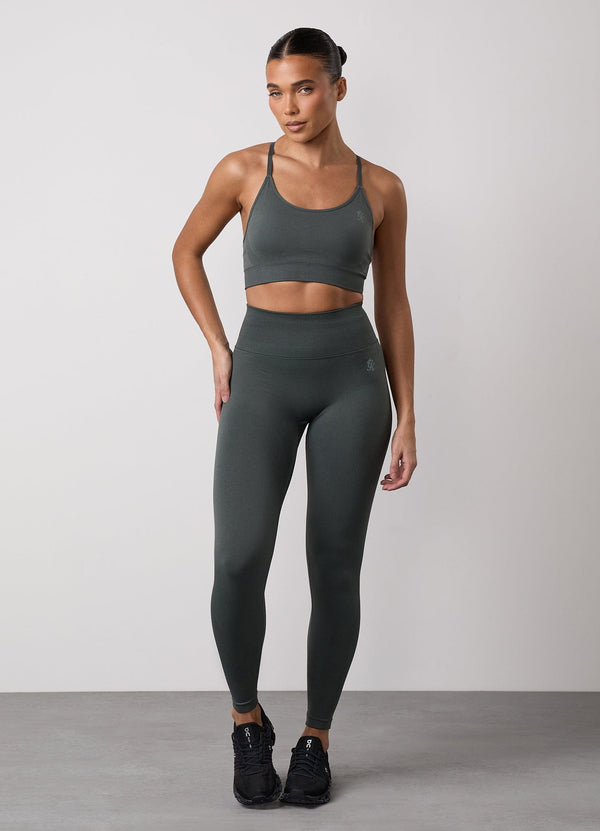 Gym King Sculpt Seamless Legging Green Smoke