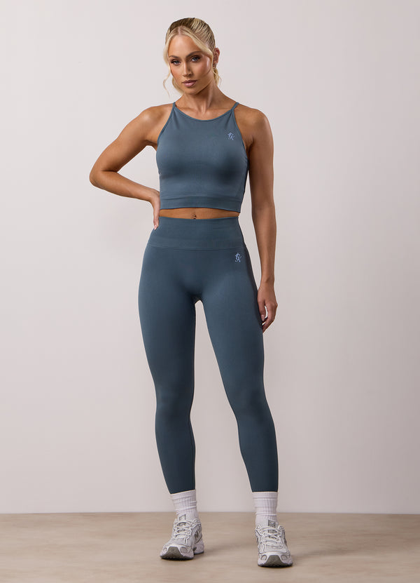 Gym King Sculpt Seamless Vest Storm Blue