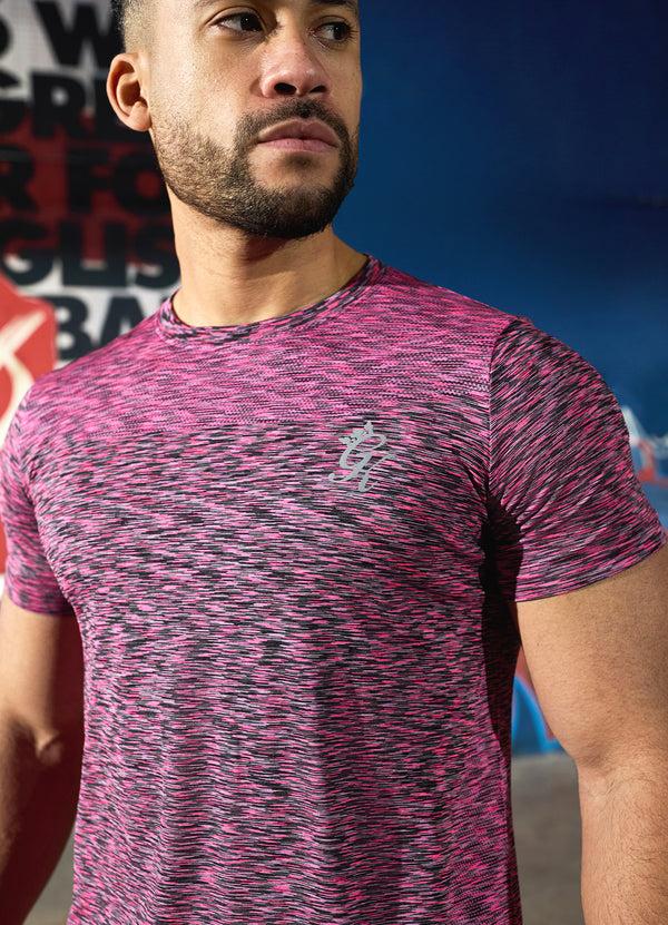 Gym King Seamless Space Dye Tee Black/Pink